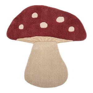Červený vlnený detský koberec 85x90 cm Mushroom – Bloomingville Mini vyobraziť