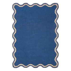 Tmavomodrý ručne tkaný koberec s prímesou vlny 200x290 cm Rivo Wool – Flair Rugs vyobraziť