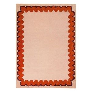 Oranžový/v prírodnej farbe ručne tkaný vlnený koberec 140x200 cm Wiggle Wool – Flair Rugs vyobraziť