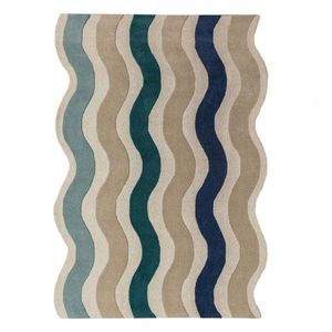 Modrý ručne tkaný vlnený koberec 200x290 cm Cascade Wool – Flair Rugs vyobraziť