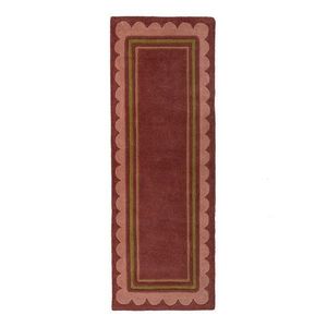 Vínovočervený ručne tkaný vlnený behúň 80x230 cm Lois – Flair Rugs vyobraziť