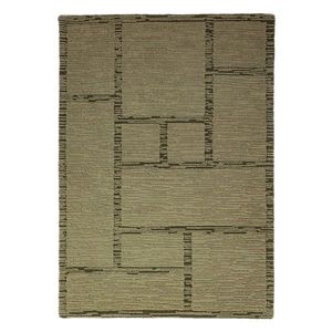 Zelený ručne tkaný vlnený koberec 140x200 cm Harris Modula Wool – Flair Rugs vyobraziť