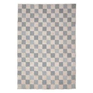 Modrý prateľný koberec s prímesou bavlny 116x170 cm Muted Checkerboard – Flair Rugs vyobraziť
