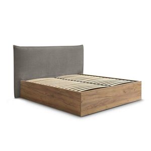 Sivá/taupe čalúnená čalúnená/z drevotriesky dvojlôžková posteľ s úložným priestorom s roštom 180x200 cm Charlie – Bobochic Paris vyobraziť
