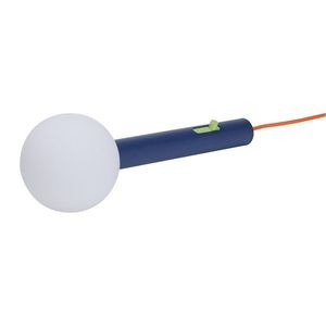 Modrá kovová LED stolová lampa so stmievačom so skleneným tienidlom (výška 30 cm) Talk – Hübsch vyobraziť
