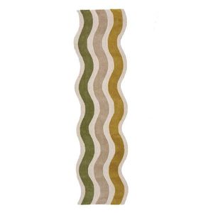 Zelený/v prírodnej farbe ručne tkaný vlnený behúň 80x300 cm Cascade Wool – Flair Rugs vyobraziť