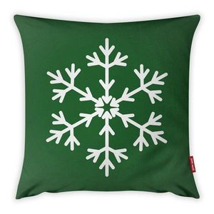 Obliečka na vankúš Vitaus Christmas Period Green Simple Snowflake, 43 x 43 cm vyobraziť