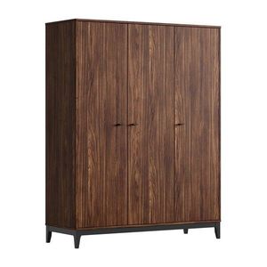 Šatníková skriňa v dekore orecha v tmavo prírodnej farbe 148x190x55 cm Ilyas – Vipack vyobraziť