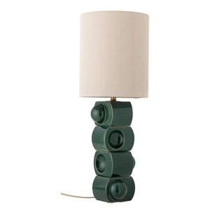 Zelená/krémovobiela keramická stolová lampa s textilným tienidlom (výška 68 cm) Brady – Bloomingville vyobraziť
