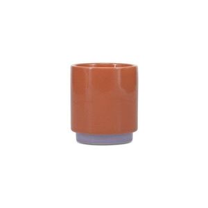Oranžová/fialová kameninová šálka 130 ml Duo – ONA vyobraziť