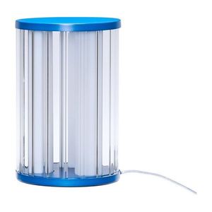 Sklenená lampa modrá vyobraziť