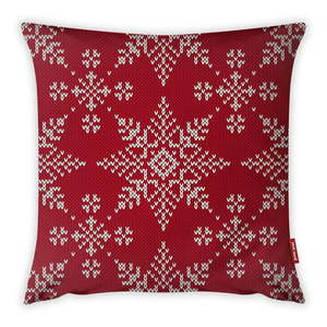 Obliečka na vankúš Vitaus Christmas Period Red Snowflakes Pattern, 43 x 43 cm vyobraziť