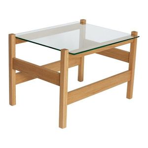 Konferenčný stolík so sklenenou doskou v prírodnej farbe 52x66 cm Ledge – Hübsch vyobraziť