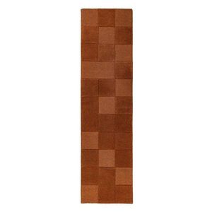 Ručne tkaný vlnený behúň v terakotovej farbe 60x230 cm Checkerboard – Flair Rugs vyobraziť