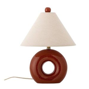 Červená/krémovobiela keramická stolová lampa s textilným tienidlom (výška 42 cm) Panja – Bloomingville vyobraziť