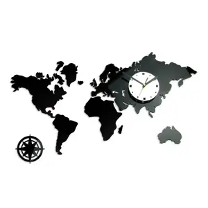 3D nalepovacie hodiny Continents wenge vyobraziť