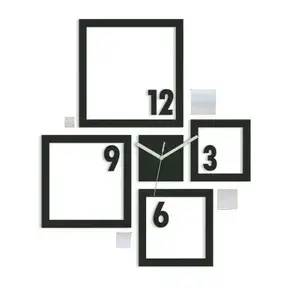 3D nalepovacie hodiny Quadrat wenge vyobraziť