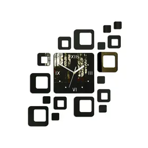 3D nalepovacie hodiny Roman Quadrat wenge vyobraziť
