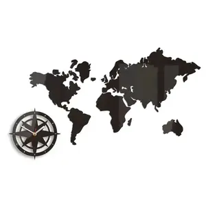 3D nalepovacie hodiny World wenge vyobraziť