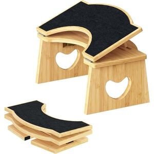 Bambusová skladacia stolička na toaletu Heart 37, 5 cm hnedá vyobraziť