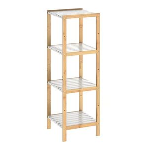 Bambusový regál Leonard 110 cm biely/natural vyobraziť
