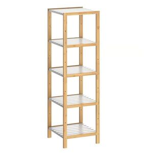 Bambusový regál Leonard 140 cm biely/natural vyobraziť
