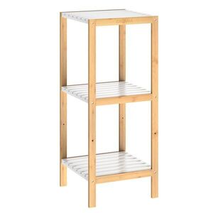 Bambusový regál Leonard 80 cm biely/natural vyobraziť