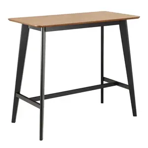 Barový stôl Roxby 120 cm z masívu dub prírodný/čierny vyobraziť