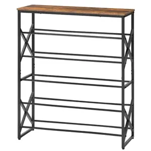 Botník Vasagle Tres 75 cm čierny/hnedý vyobraziť