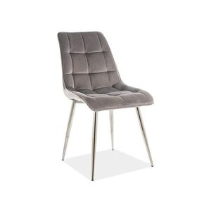 Čalúnená jedálenská stolička Chic Chrom Velvet sivá vyobraziť