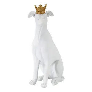 Dekoratívna soška Dog 33 cm biela vyobraziť