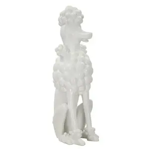Dekoratívna soška Dog 61 cm biela vyobraziť