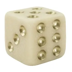 Dekoratívny doplnok Dice 8 cm biely/zlatý vyobraziť