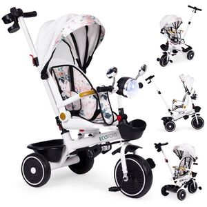 Detská trojkolka - kočík Ecotoys HEAVEN 3v1 biela/čierna vyobraziť