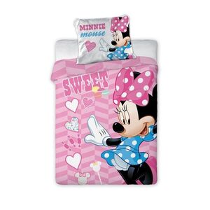 Detské bavlnené obliečky Nook Minnie Mouse 100x135 cm + 40x60 cm ružové vyobraziť