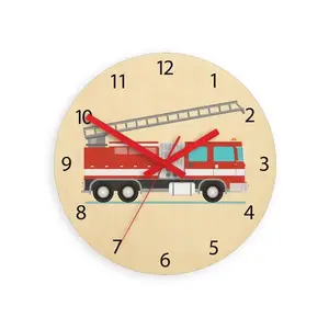 Detské nástenné hodiny Ami Hasičské auto 30 cm viacfarebné vyobraziť