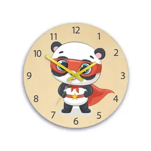 Detské nástenné hodiny Ami Panda hrdina 30 cm viacfarebné vyobraziť