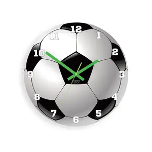 Detské nástenné hodiny Futbal 30 cm čiernobiele vyobraziť