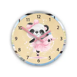Detské nástenné hodiny Mirro Panda 30 cm viacfarebné vyobraziť