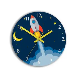 Detské nástenné hodiny Raketa 30 cm viacfarebné vyobraziť