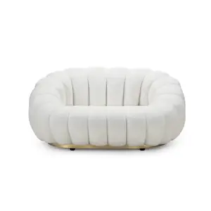 Dizajnová pohovka FIRENCE 145 cm boucle biela vyobraziť