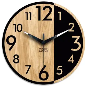 Drevené nástenné hodiny Alfred 33 cm dub prírodný/čierny vyobraziť