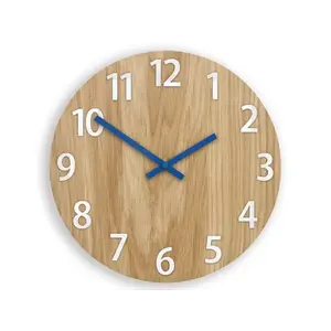 Drevené nástenné hodiny Amadeus 33 cm modré/biele vyobraziť