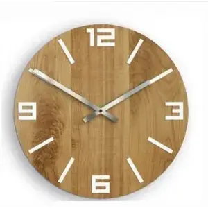 Drevené nástenné hodiny arabské 40 cm hnedé/strieborné vyobraziť