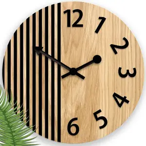 Drevené nástenné hodiny Londýn 33 cm hnedé/čierne vyobraziť
