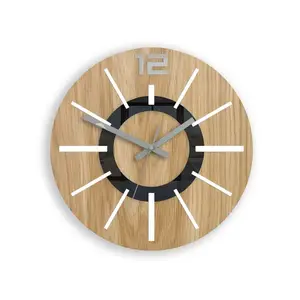 Drevené nástenné hodiny Nordic 33 cm dub prírodný/biely vyobraziť