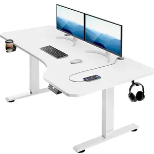 Elektricky nastaviteľný písací stôl Kenpachi 160 cm biely vyobraziť