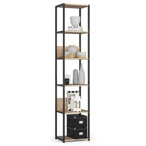 Industriálny regál Lamon 40 cm čierny/dub sonoma vyobraziť