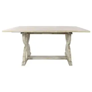 Jedálenský rozkladací stôl Avola 152/198 cm z masívu béžový vyobraziť