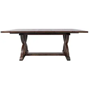 Jedálenský rozkladací stôl Avola 152/198 cm z masívu tmavohnedý vyobraziť